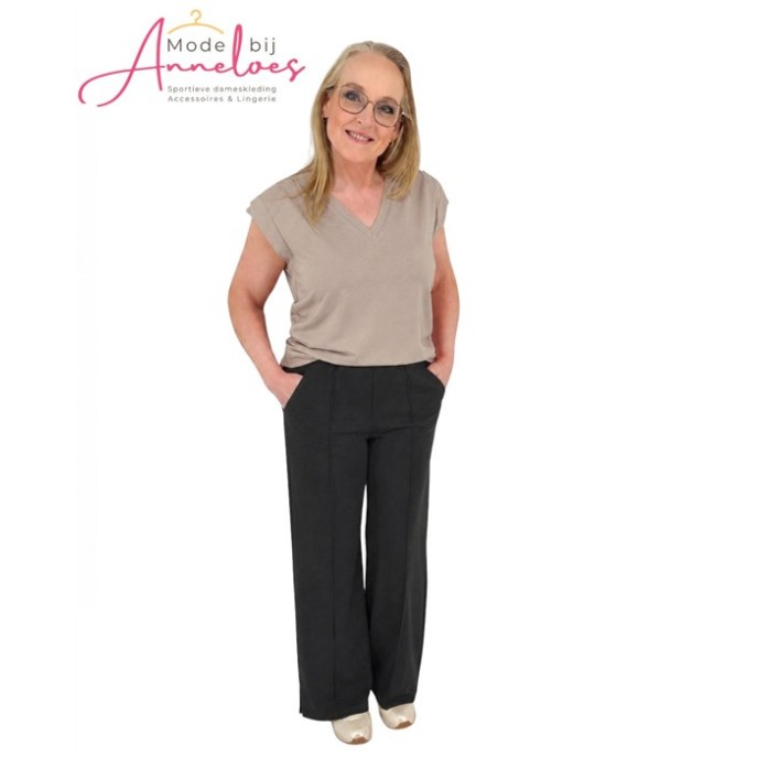 Enjoy Dames Pantalon wide leg zwart 416130 Enjoy Dames Pantalon wide leg zwart 416130